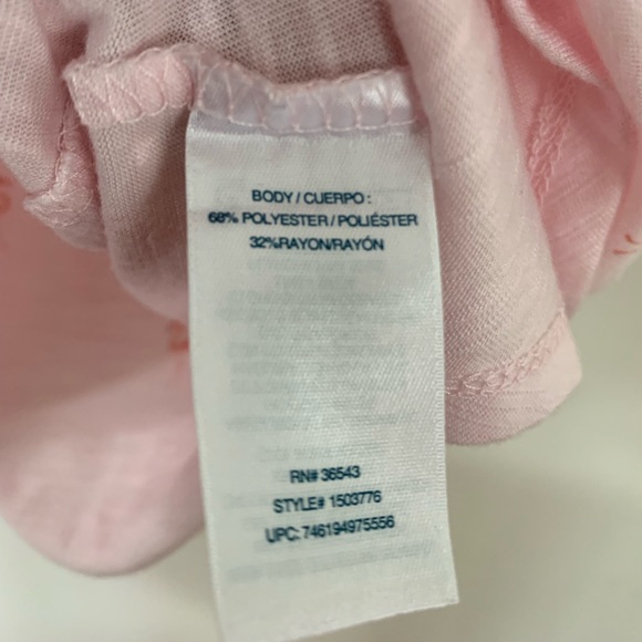 Izod Pink Flamingo Top with Twist Hem size medium - Picture 4 of 5